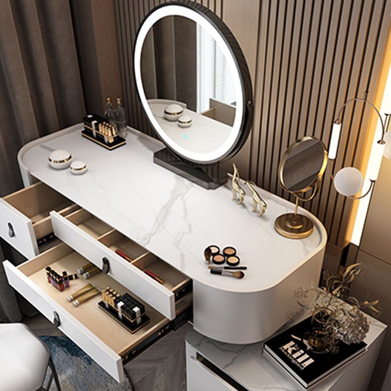 Glass/Stone Make-up Vanity Modern Vanity Dressing Table with Storage Drawers