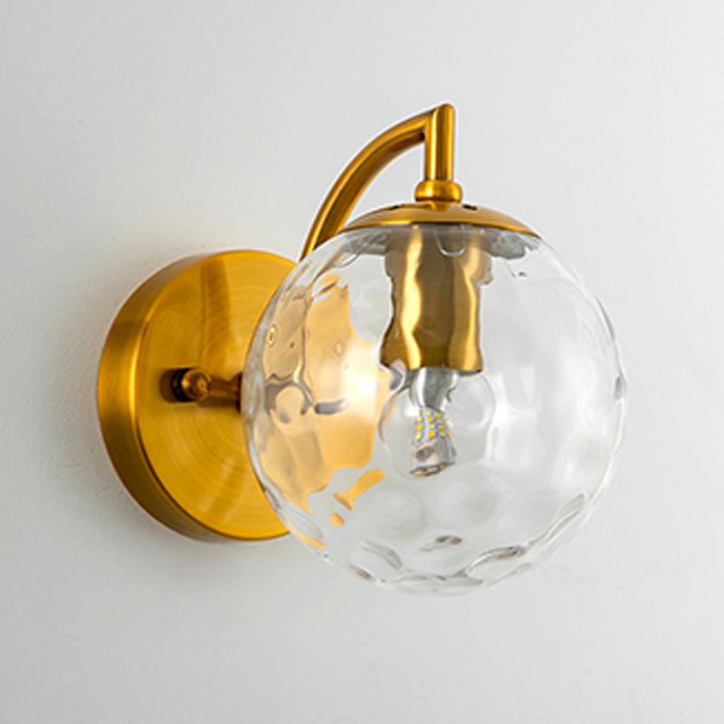 Industrial Style Ball Wall Sconce Glass 1 Light Sconces for Bedroom