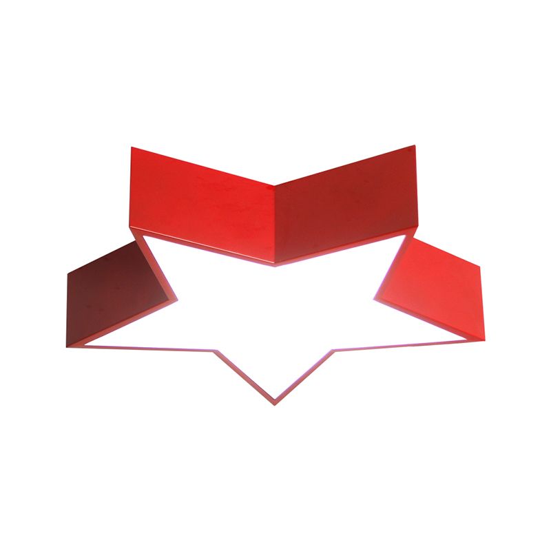 Plafonnier encastré Pentastar rouge, éclairage LED minimaliste en acrylique pour salle de réunion