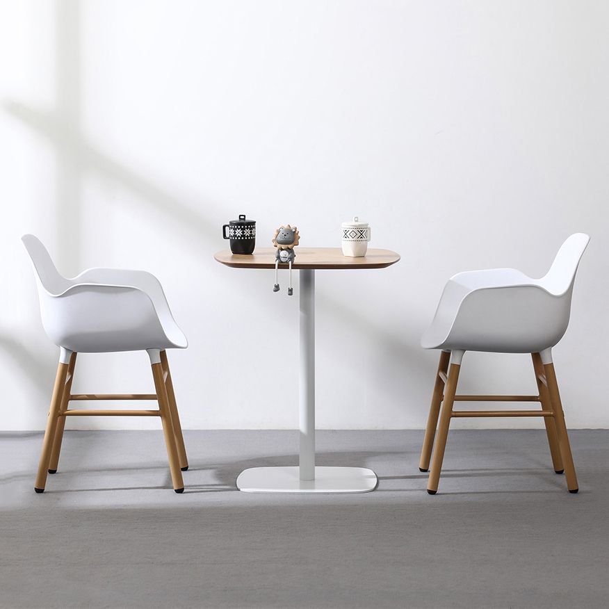 23.6-inch Square Shape Industrial Dining Table Three-Color Fixed Table with Wooden