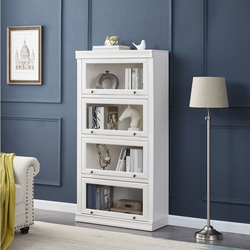 Contemporary Wooden Standard Bookcase Closed Back Bookshelf for Home Office