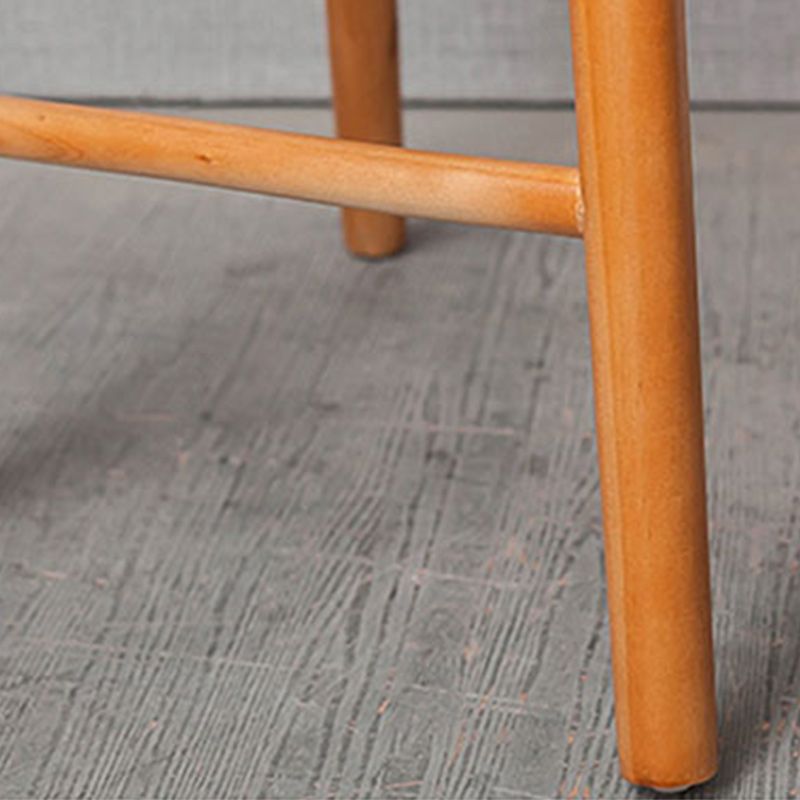 Solid Wood Indoor Counter Chair Saddle Seat Backless Counter Bar Stool