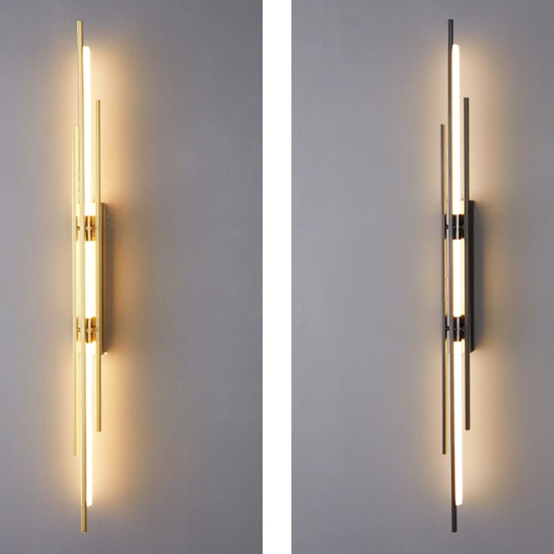 Modern Metal LED Wall Sconce Linear Shape Wall Light with Acrylic Shade for Bedroom