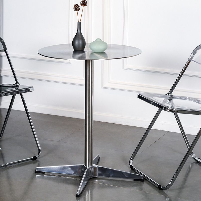 Stainless Steel Industrial Dining Table Pedestal Table for Dinning Room