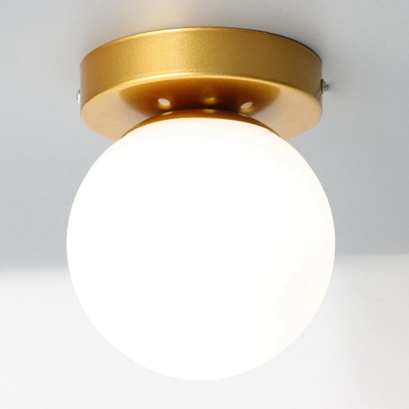 Plafonnier en forme de boule, style moderne et simple, en verre, 1 lumière, montage encastré, pour allée de balcon