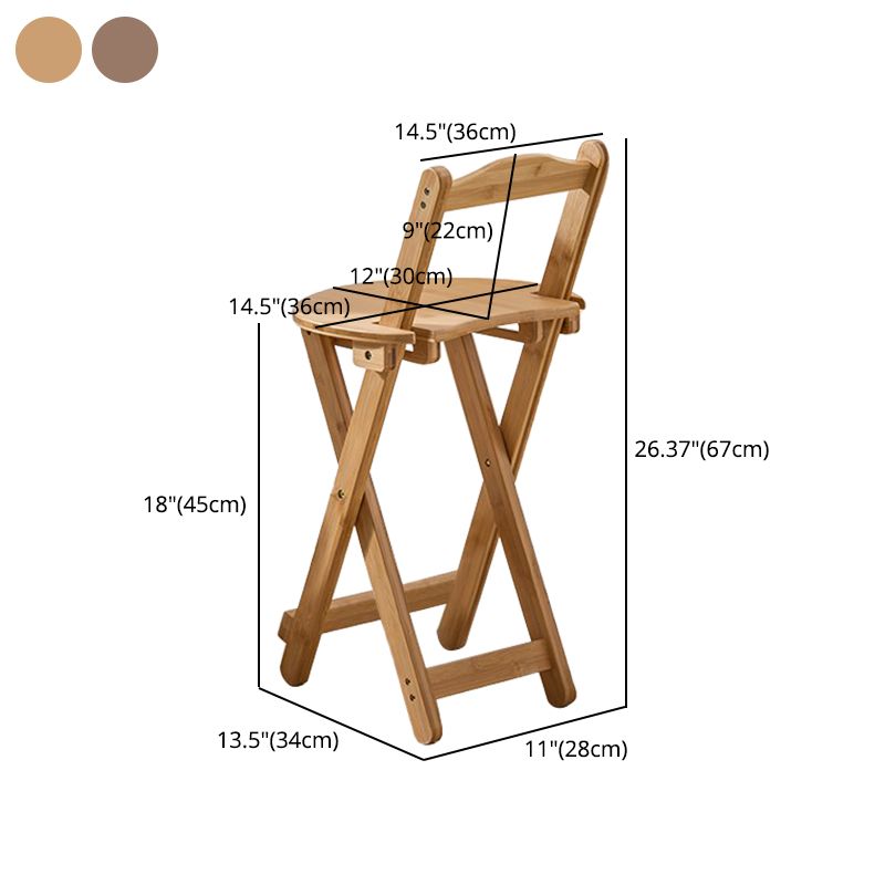 Modern Design Low Back Round Bar Stools for Home Solid Wood Bar Stool with Wood Seat