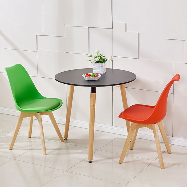 Contemporary Beech Wood Chairs Solid Back Side Kitchen Chair (Set of 4)