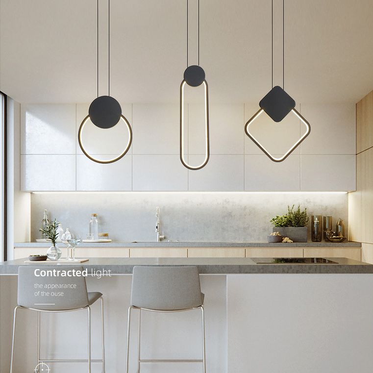 Contemporary One-Light White Metal Pendant Lighting for Dinning Room Cafe