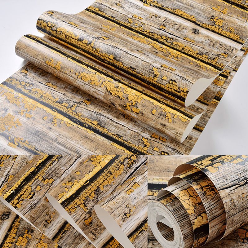 Country Cottage Wallpaper Dark Color Moisture Resistant Wall Decor for Living Room