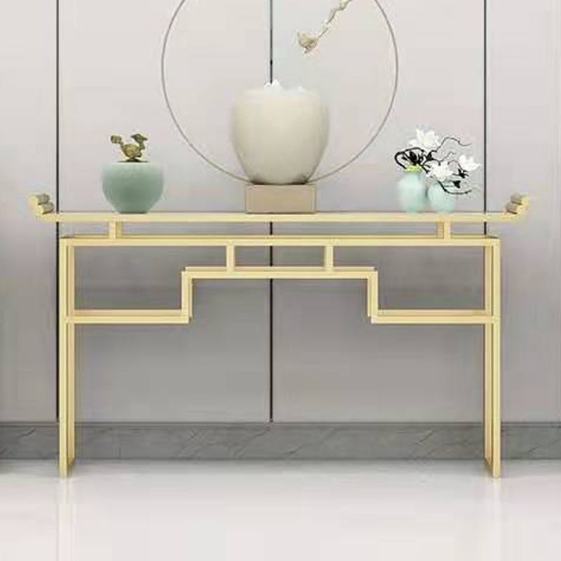 31.5" Tall Marble Table Glam 1-Shelf Console Accent Table for Hall