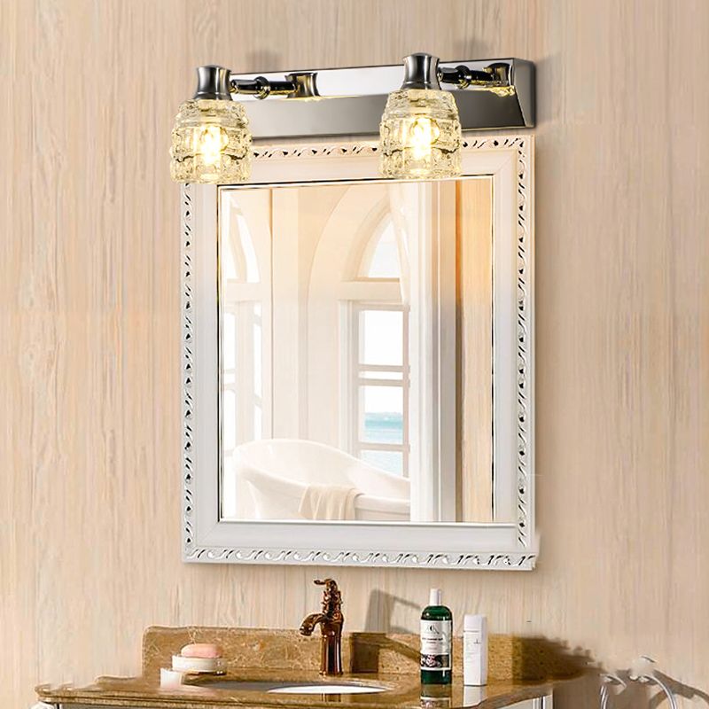Makeup Mirror Light Modern Style Simple Stainless Steel Mirror Lamp Fixture for Bathroom