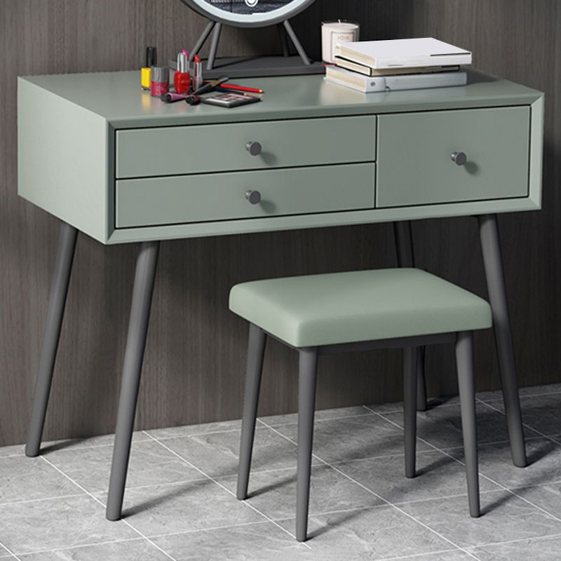 Contemporary Wood Vanity Makeup Table Set 3 Drawer Dressing Table