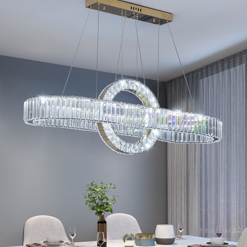 Contemporary Luxury Pendant Lights Crystal 2-Light Island Light in Gold