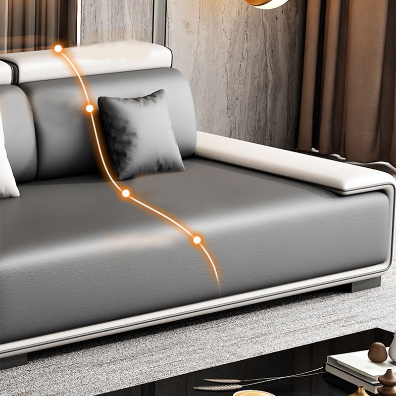 132"L Modern 5-Seat Sectional Fabric Cushion Back Sofa and Chaise