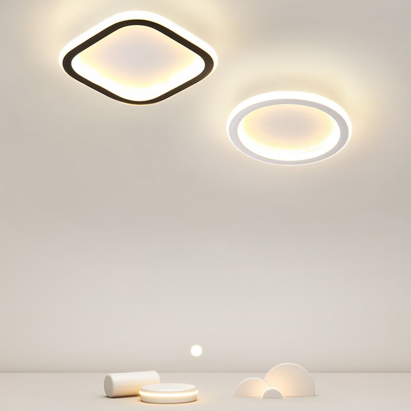 LED Ceiling Lamp Modern Style Ceiling Mount Light with Silica Gel Shade for Bedroom