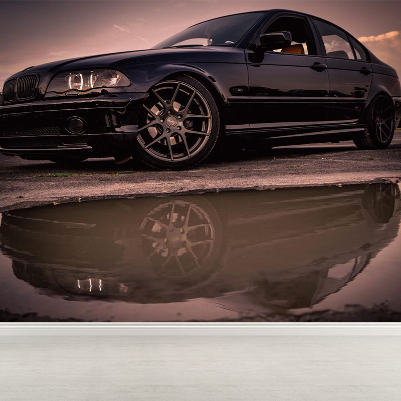 Industrial Car Wall Mural Moisture Resistant Wall Art for Living Room Bedroom