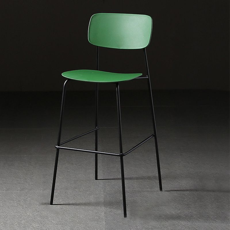 Modern Plastic Bar-stool Square Seat Counter Bar Stool with Metal Legs