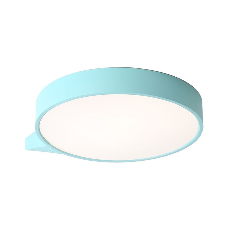 Blu / Pink/Red / Yellow Circolare Flush Lighting con Diffuser Macaron Metallo Soffsh Flush Mount in Secondo Gear, 19,5 "/24.5" W