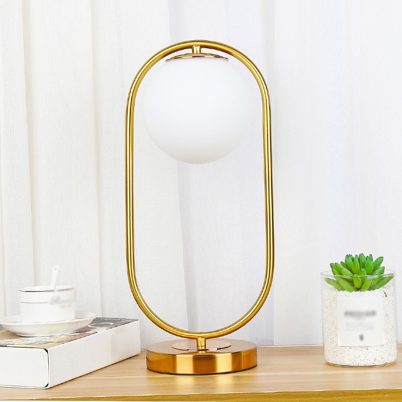 Glass Ball Shade Desk Lamp Household Desk Lighting Fixture for Sitting Room
