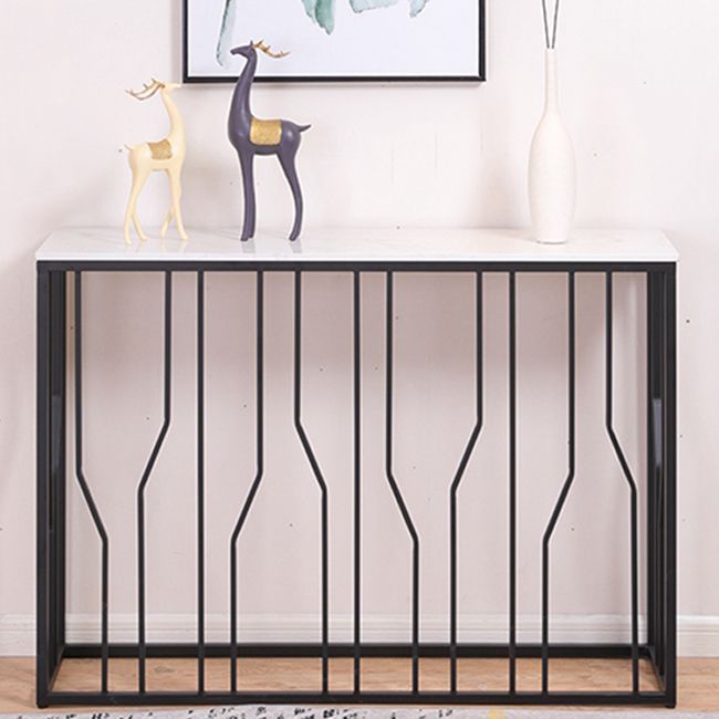Modern Rectangle Console Table 1- Shelf 33.46" Tall End Table for Hall