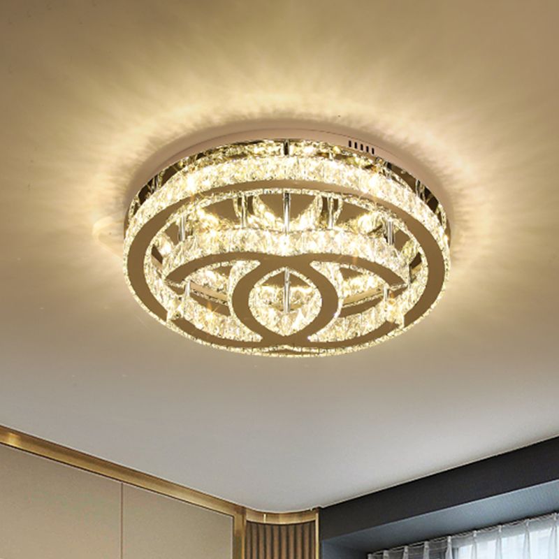 Dubbele C Vormige Plafondverlichting Hedendaagse LED Slaapkamer Flush Mount in Chroom met Ring Ontwerp