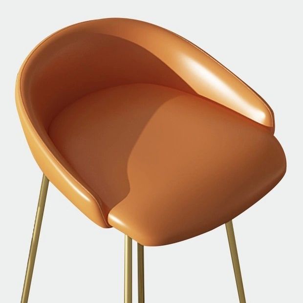 Faux Leather Armless Counter Stool Industrial Low Back Bar Stool