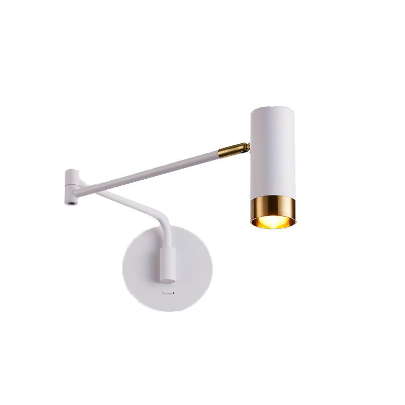 Modern Creative 1-Light Wall Lamp Cylindrical Iron Wall Light for Bedroom