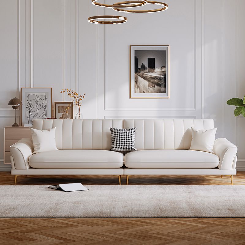Faux Leather Sofa 35.43" D x 36.22" H Flared Arm Sofa for Living Room