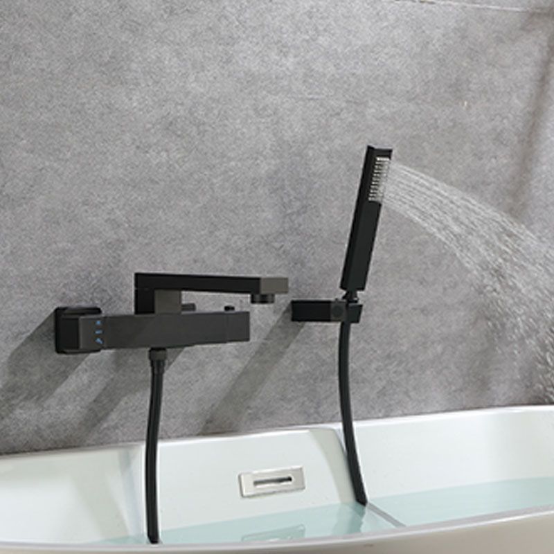 Modern Tub Spouts Copper Wall Mounted with Hand Shower and Knob Handles Tub Filler