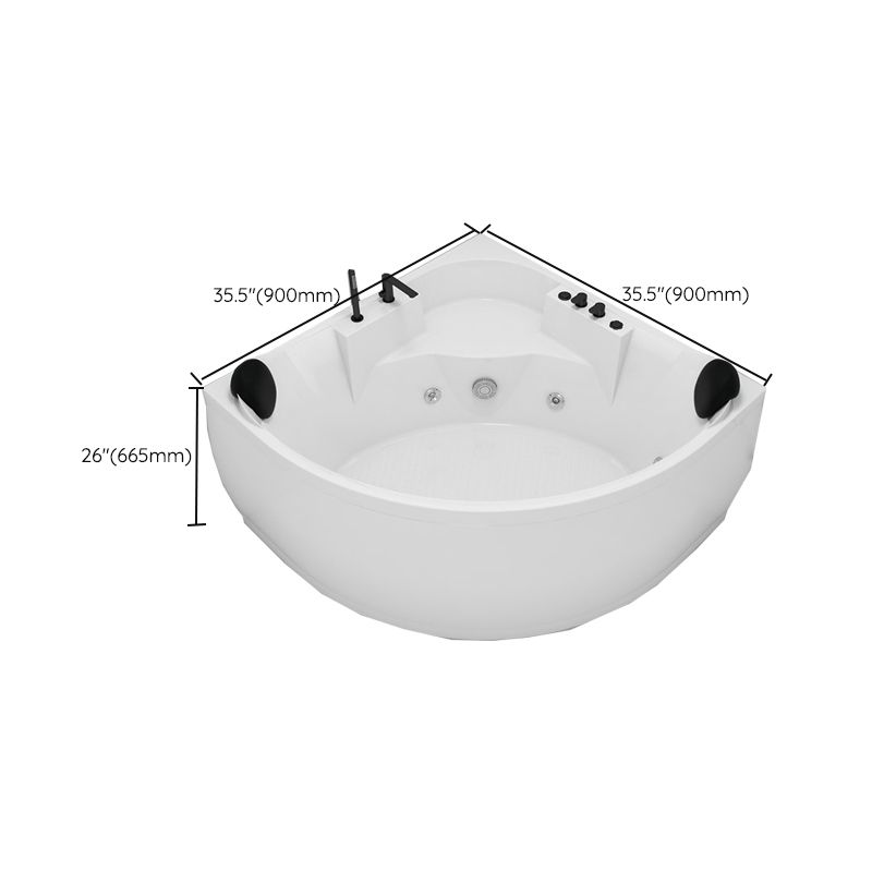 Contemporary Corner Acrylic Bathtub Soaking/Whirlpool Bathtub with Seat