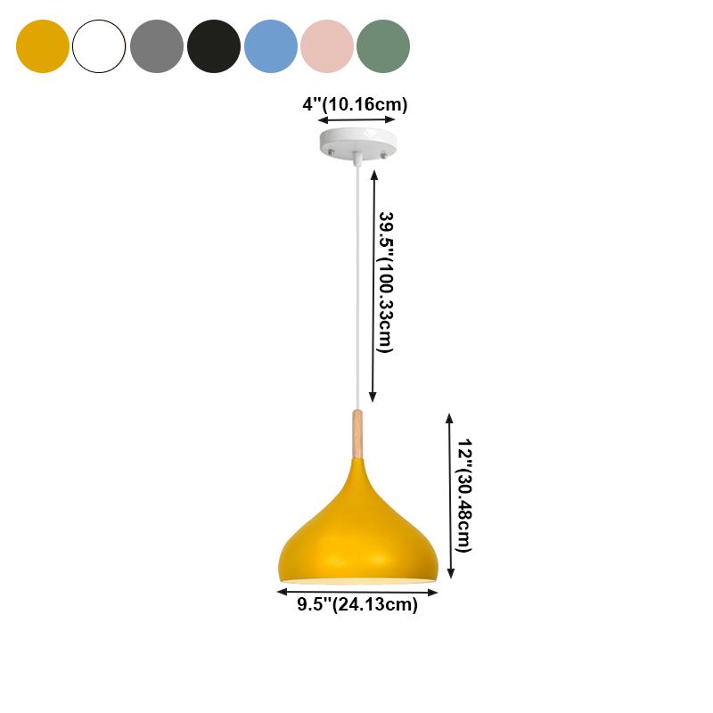 Pot Cover Shape Hanging Lighting Modern Metal 1 Light Pendant Lamp for Living Room