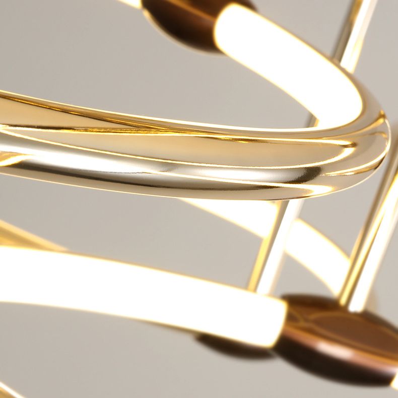 Kreise Metall Kronleuchter Beleuchtung minimalistische LED -Golddecke Anhänger Licht