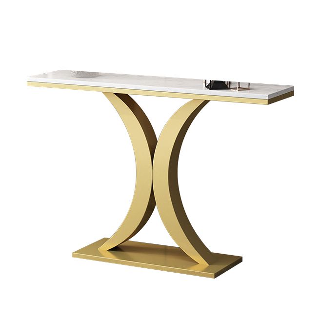 31.5-inch Tall Marble Console Table Scratch Resistant End Table for Hall