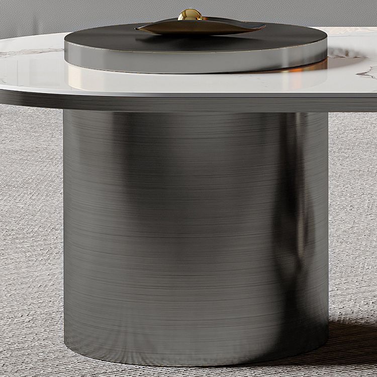 Glam Slate Cocktail Table Stainless Steel Abstract Coffee Table