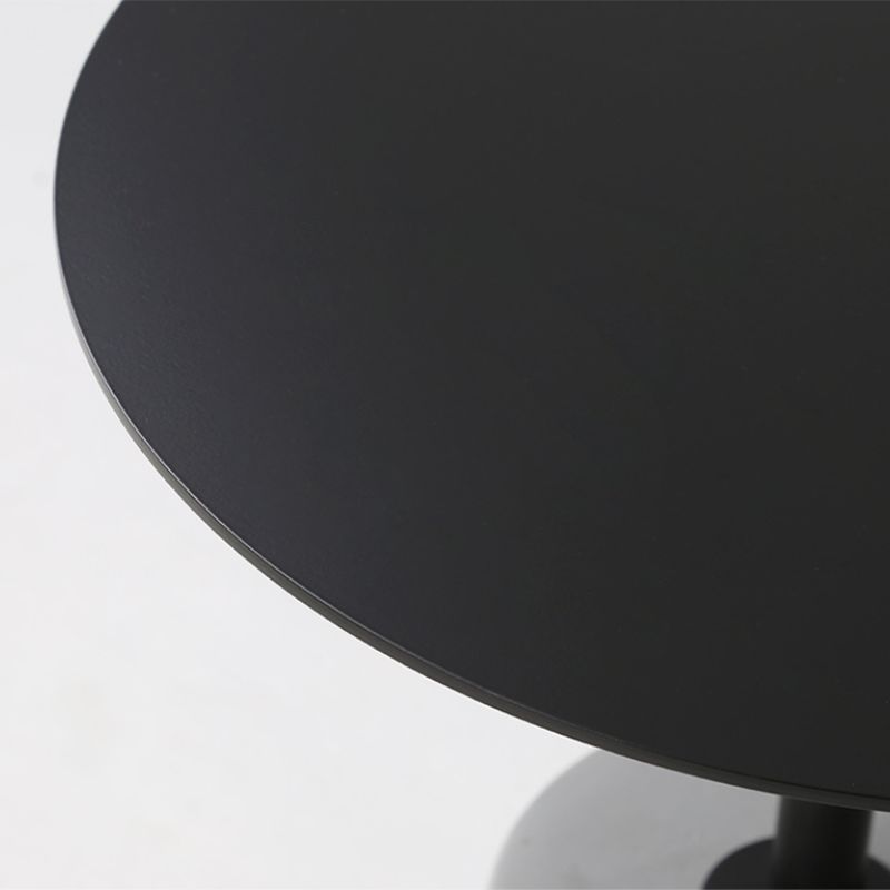 Modern Metal Round Top Side Table Concrete Pedestal End Table