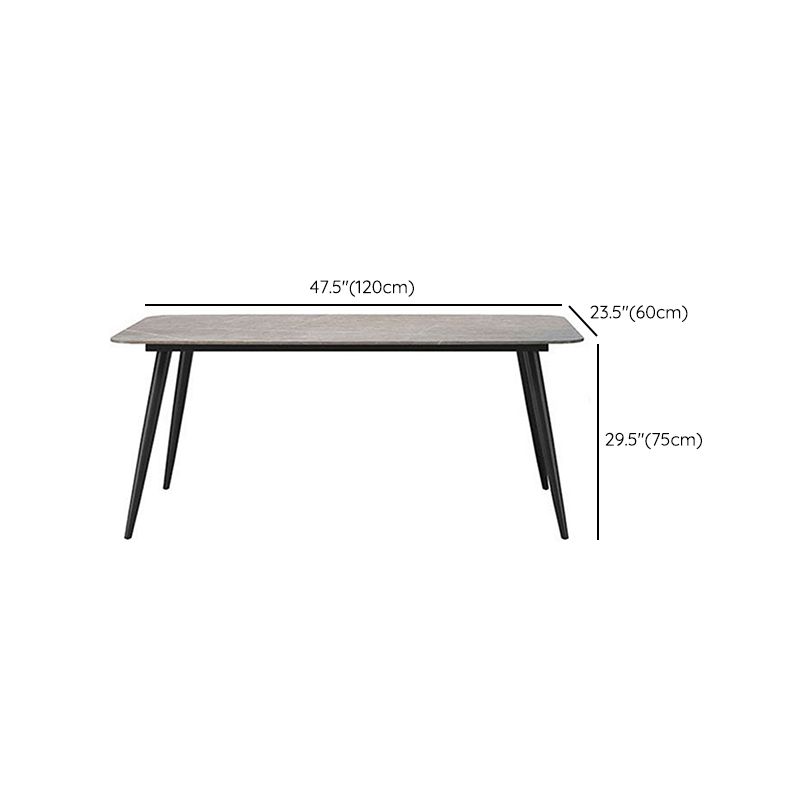 Modern Rectangle Dining Table Grey Sintered Stone Dinner Table for Dining Room