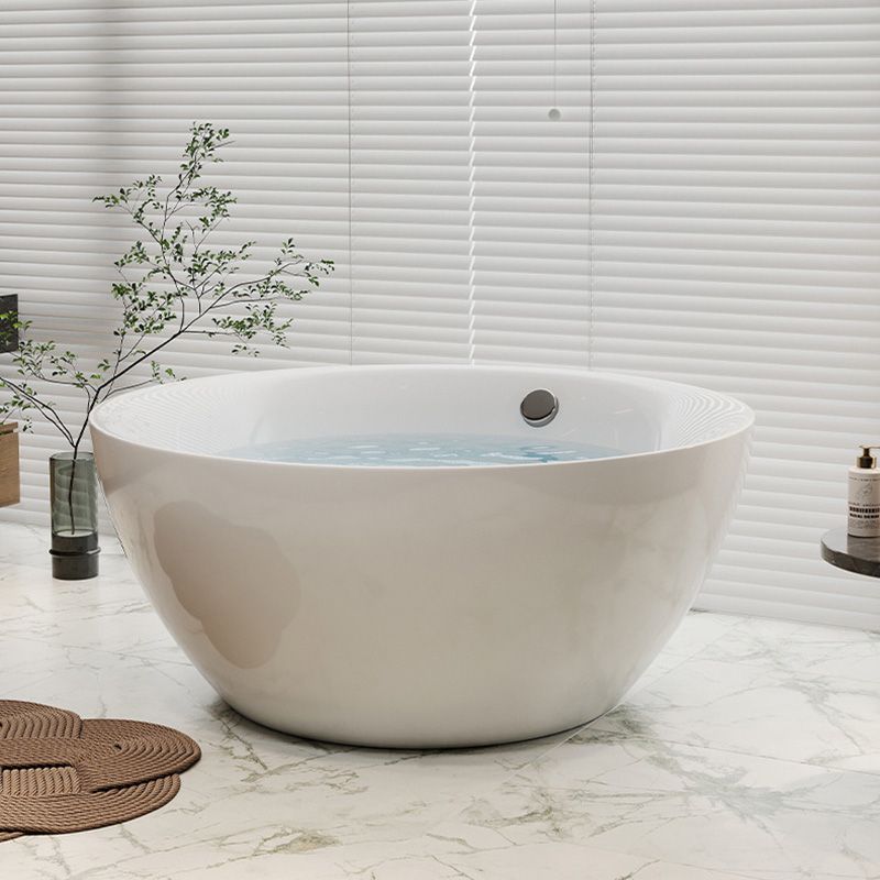 Modern Stand Alone Bathtub with Center Drain Acrylic Bath Tub