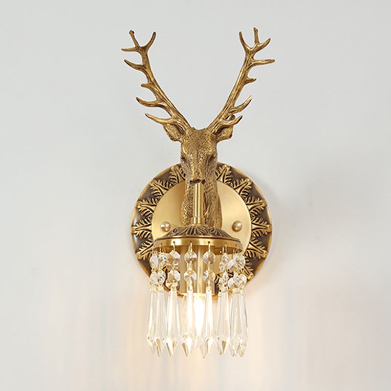 Crystal and Brass Vanity Lighting Modern Wall Light Fixture for Bathroom