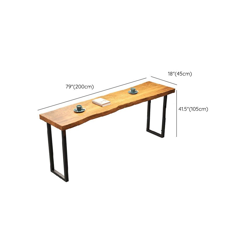 Modern Bar Height Table Rectangular Wood Top Bistro Bar Table for Patio Use