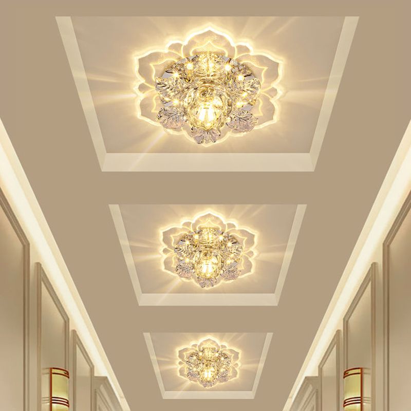 Bloemen Led Opbouw Plafondlamp Minimalistisch Helder Kristal Hal Inbouwlamp