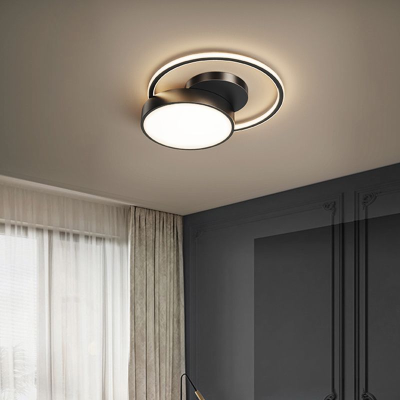 Éclairage de plafond de conception en orbite à lutte à lutte à LED minimaliste avec nuance acrylique