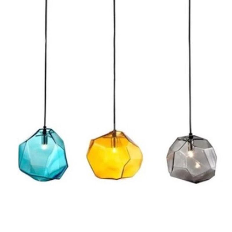 Irregular Stone Shaped Glass Hanging Light Creative Nordic Minimalism 1-light Pendant
