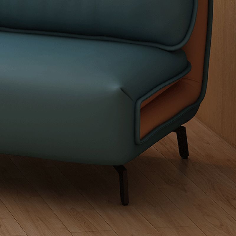 Contemporary Faux Leather Sofa Bed Convertible Armless Sofa Bed