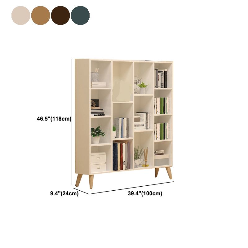 Contemporary Closed Back Book Shelf Engineered Wood Home Shelf Bookcase with Shelves
