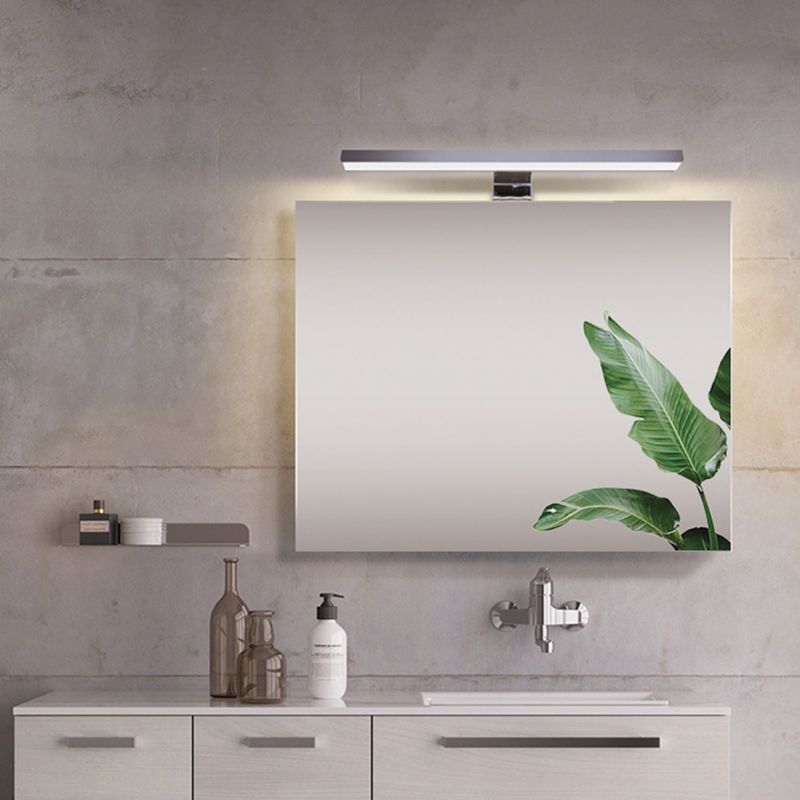 Chrome rechthoekige ijdelheid Lichte armatuur Moderne metalen LED -wandmontage Licht voor bad