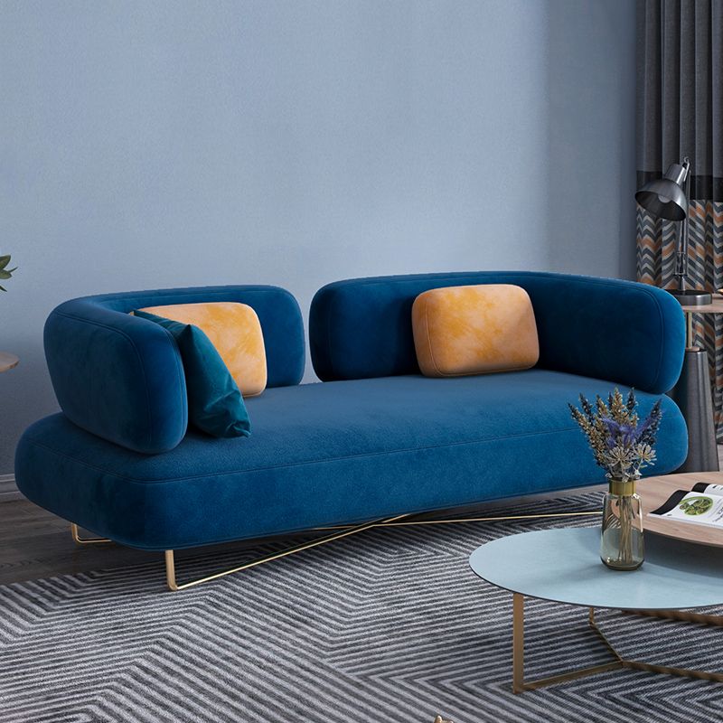 Scandinavian Solid Color Velvet Sofa 31.49" Wide Tuxedo Arm Sofa