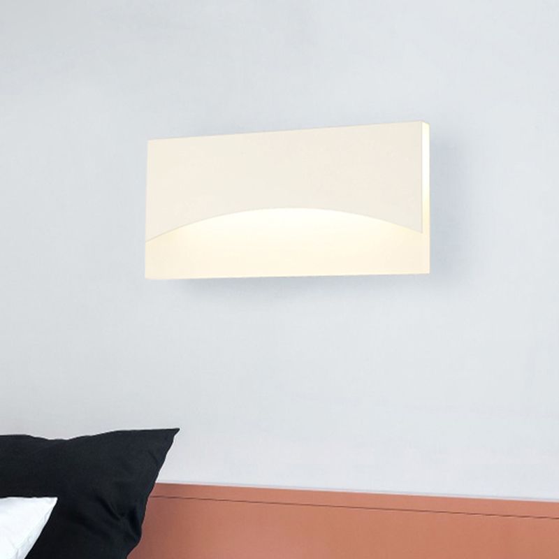 Rectangular Bedside Wall Light Fixture Acrylic Contemporary White/Gold Sconce Light in Warm/White Light