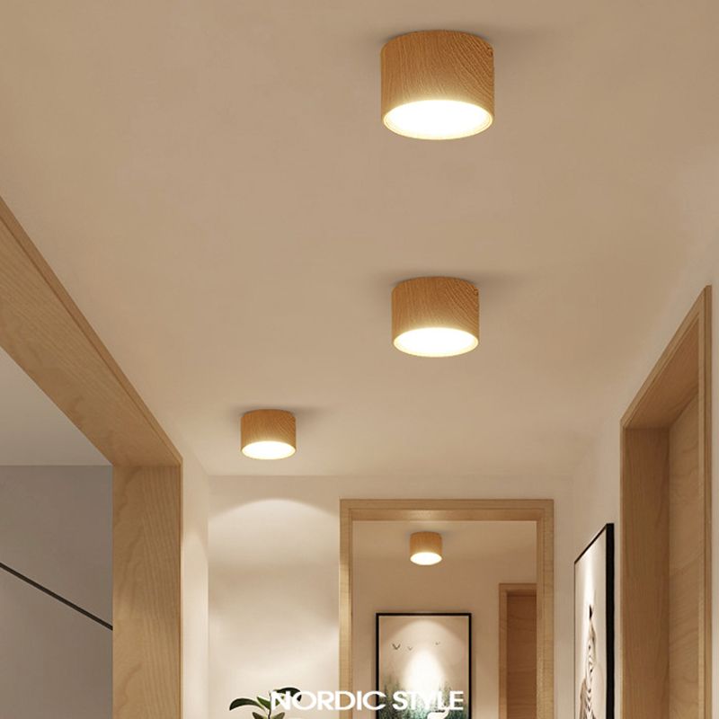 Acrylic Cylindrical LED Ceiling Light in Modern Concise Style Aluminium Flush Mount for Cloakroom