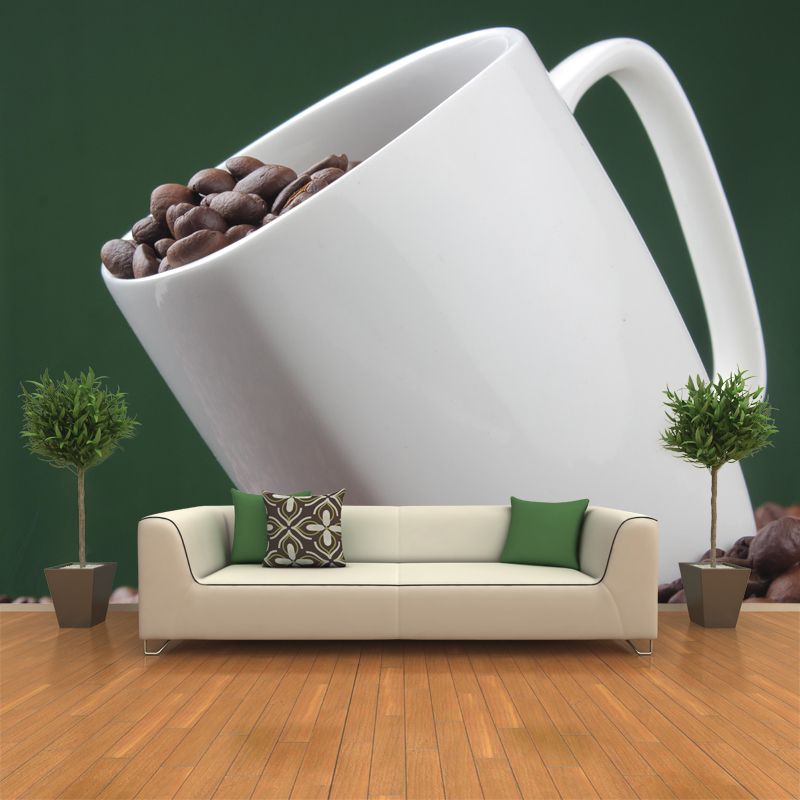 Coffee Beans Mural Wallpaper Eco-friendly for Coffee Shop Wall Covering
