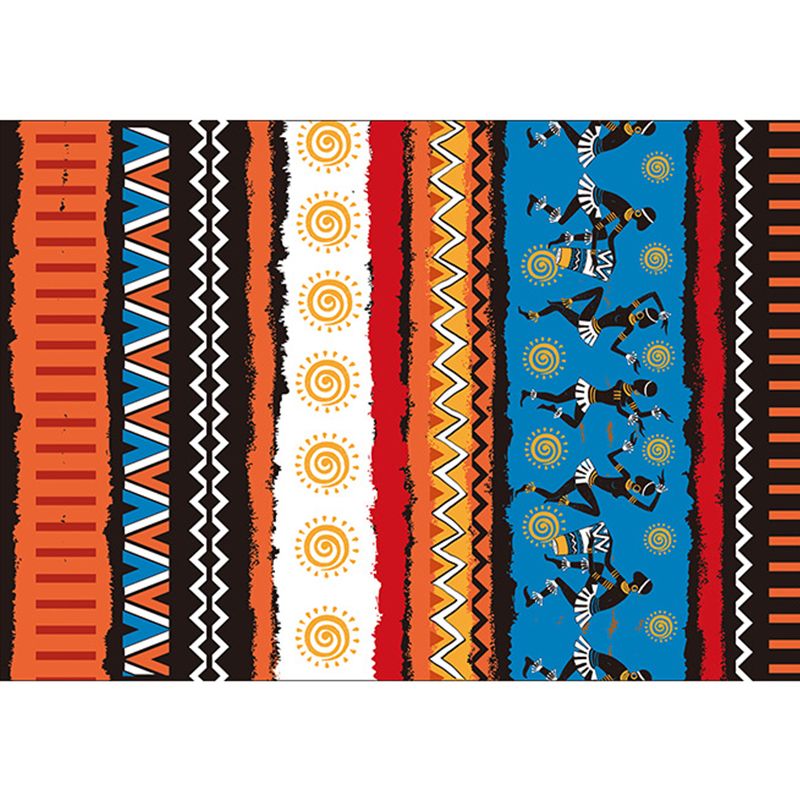 Minimalist Living Room Rug Multi Colored Geometric Print Area Carpet Polypropylene Non-Slip Backing Pet Friendly Indoor Rug